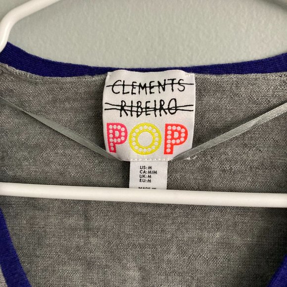 Clements Ribeiro POP Colorblock Cardigan Merino Wool Black Grey Blue Size M - Picture 2 of 8